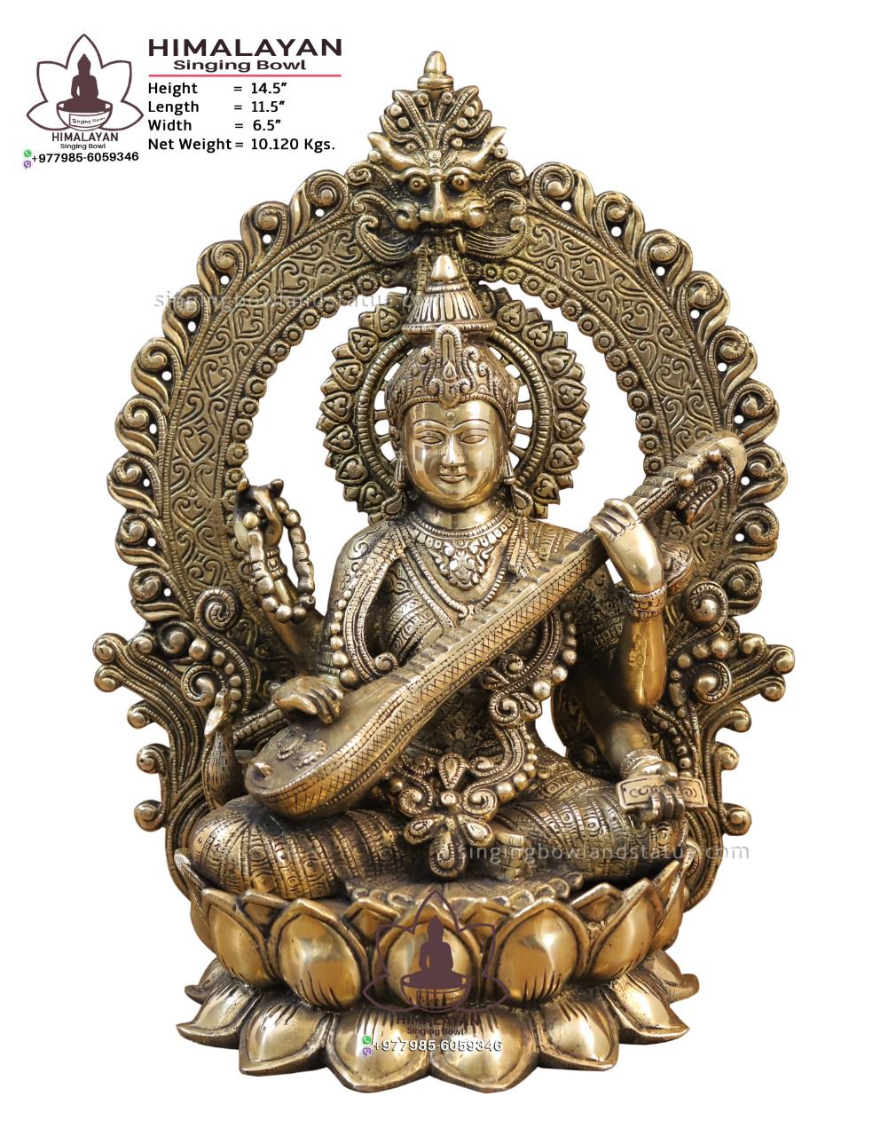 Handmade Metal Saraswati Statue
