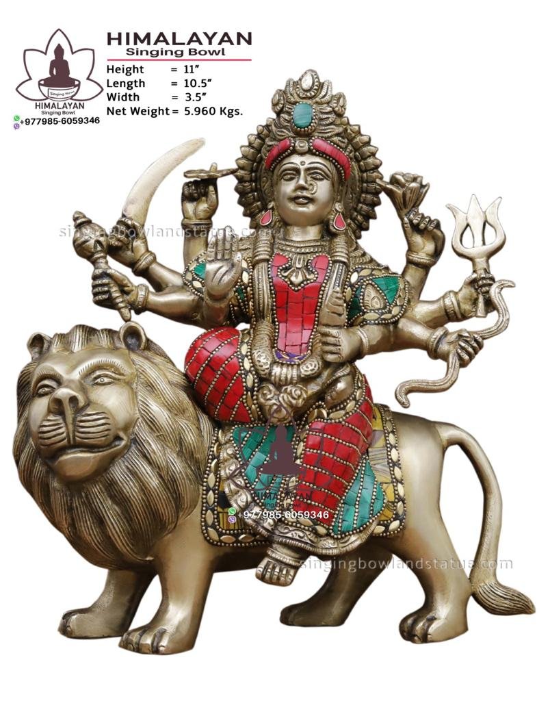 Handmade Metal Goddess Durga Statue
